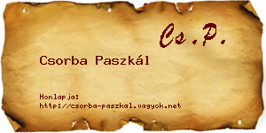 Csorba Paszkál névjegykártya